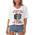 Pitbull Im Telling You Im Not A Dog 789 Shirt Women's Bat Sleeves V-Neck Blouse