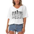 Running Is Cheaper Than Therapy A Celebration Of Running Women's Bat Sleeves V-Neck Blouse