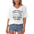 Tasty Taco Tuesday Forecast 100 Chance Of Tacos Women's Bat Sleeves V-Neck Blouse