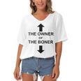 The Owner Of The Boner Women's Bat Sleeves V-Neck Blouse