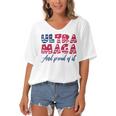 Ultra Maga And Proud Of It A Ultra Maga And Proud Of It V5 Women's Bat Sleeves V-Neck Blouse