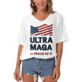 Ultra Maga And Proud Of It Tshirt Proud Ultra Maga Make America Great Again America Tshirt United State Of America Women's Bat Sleeves V-Neck Blouse