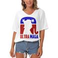 Ultra Maga And Proud Of It V2 Women's Bat Sleeves V-Neck Blouse