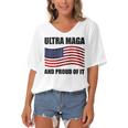 Ultra Maga And Proud Of It V7 Women's Bat Sleeves V-Neck Blouse