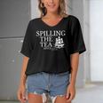 America Spilling Tea Since 1773 4Th Of July Independence Day Women's Bat Sleeves V-Neck Blouse