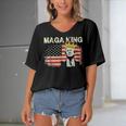 Anti Joe Biden Ultra Maga The Return Of The Great Maga King V2 Women's Bat Sleeves V-Neck Blouse