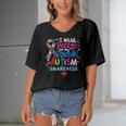 Autism Awareness I Wear Puzzle For My Cousin Women's Bat Sleeves V-Neck Blouse