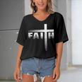 Christian Faith & Cross Christian Faith & Cross Women's Bat Sleeves V-Neck Blouse