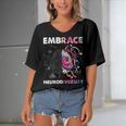 Embrace Neurodiversity Funny V4 Women's Bat Sleeves V-Neck Blouse