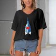 Empire State Building Clown State Of New York Women's Bat Sleeves V-Neck Blouse