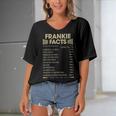 Frankie Name Gift Frankie Facts Women's Bat Sleeves V-Neck Blouse