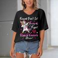 Friends Dont Let Friends Fight Breast Cancer Alone Pink Ribbon Unicorn Breast Cancer Support Breast Cancer Awareness Women's Bat Sleeves V-Neck Blouse