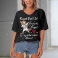 Friends Dont Let Friends Fight Dyslexia Alone Unicorn Grey Ribbon Dyslexia Dyslexia Awareness Women's Bat Sleeves V-Neck Blouse