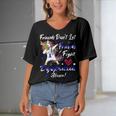 Friends Dont Let Friends Fight Dyspraxia Alone Blue Ribbon Unicorn Dyspraxia Dyspraxia Awareness Women's Bat Sleeves V-Neck Blouse