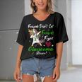 Friends Dont Let Friends Fight Glaucoma Alone Unicorn Green Ribbon Glaucoma Glaucoma Awareness Women's Bat Sleeves V-Neck Blouse