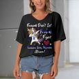 Friends Dont Let Friends Fight Ibm Alone Unicorn Blue Ribbon Inclusion Body Myositis Inclusion Body Myositis Awareness Women's Bat Sleeves V-Neck Blouse