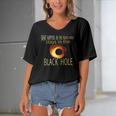 Funny Astronomy Astrophysics Black Hole Adult Humor Women's Bat Sleeves V-Neck Blouse
