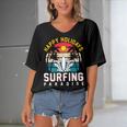 Funny Enjoy The Summer Holiday Summer Surfing Paradise Women's Bat Sleeves V-Neck Blouse