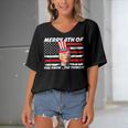 Funny Joe Biden Dazed Merry 4Th Of You Know The Thing Women's Bat Sleeves V-Neck Blouse