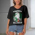 Funny Leprechaun Biden Happy Halloween For St Patricks Day Women's Bat Sleeves V-Neck Blouse