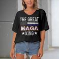 Funny The Great Maga King Trump 2022 Amp 2024 Women's Bat Sleeves V-Neck Blouse