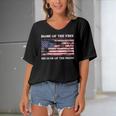 Home Of The Free Because Brave Grunge Women's Bat Sleeves V-Neck Blouse