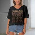 I Am Black Every Month Juneteenth Blackity Women's Bat Sleeves V-Neck Blouse