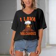 I Lava Volcanoes Geologist Volcanologist Magma Volcanology Women's Bat Sleeves V-Neck Blouse