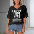 I Shoot People And Sometimes Cut Off Their Heads Photographer Photography S Women's Bat Sleeves V-Neck Blouse