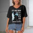 Its Not How Deep You Fish Its How You Wiggle Your Worm Women's Bat Sleeves V-Neck Blouse