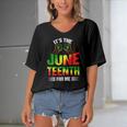 Its The Juneteenth For Me Free-Ish Since 1865 Independence Women's Bat Sleeves V-Neck Blouse