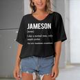 Jameson Name Gift Jameson Funny Definition Women's Bat Sleeves V-Neck Blouse