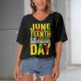 Juneteenth Is My Independence Day 1865 African American Women's Bat Sleeves V-Neck Blouse