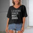 Legend Since May 2003 19 Years Old 19Th Birthday Gifts Women's Bat Sleeves V-Neck Blouse