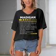 Madigan Name Gift Madigan Facts Women's Bat Sleeves V-Neck Blouse