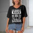 March 1972 Birthday Life Begins In March 1972 Women's Bat Sleeves V-Neck Blouse