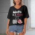 Math Is A Piece Of Pie Funny Pi Day Women's Bat Sleeves V-Neck Blouse