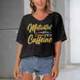 Motivated By Caffeine And Canine 803 Trending Shirt Women's Bat Sleeves V-Neck Blouse