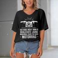 Motorcycle Saying Funny Motorbiker 476 Shirt Women's Bat Sleeves V-Neck Blouse