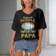 My Favorite People Call Me Papa 529 Trending Shirt Women's Bat Sleeves V-Neck Blouse