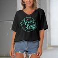 Never Settle Quote Inspirational Quote Design Women's Bat Sleeves V-Neck Blouse
