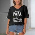 Proud Papa Of Official Teenager - 13Th Birthday Gift Women's Bat Sleeves V-Neck Blouse