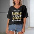Proud Pawpaw Of A Class Of 2022 Graduate Senior Women's Bat Sleeves V-Neck Blouse