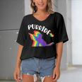 Purride Gay Pride Cat Pride Cat Cat Lgbtq Women's Bat Sleeves V-Neck Blouse Purride Gay Pride Cat Pride Cat Cat Lgbtq Women's Bat Sleeves V-Neck Blouse