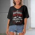 Softball Name Shirt Softball Family Name Women's Bat Sleeves V-Neck Blouse