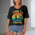 Time To Travel 807 Trending Shirt Women's Bat Sleeves V-Neck Blouse