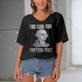 Too Cool For British Rule 4Th Of July George Washington Women's Bat Sleeves V-Neck Blouse