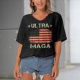 Ultra Maga And Proud Of It A Ultra Maga And Proud Of It V10 Women's Bat Sleeves V-Neck Blouse