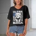 Ultra Maga And Proud Of It V26 Women's Bat Sleeves V-Neck Blouse