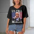 Ultra Maga Ultra Maga Funny Ultra Maga 2024 Ultra Maga And Proud Of Itultra Maga Proud Women's Bat Sleeves V-Neck Blouse